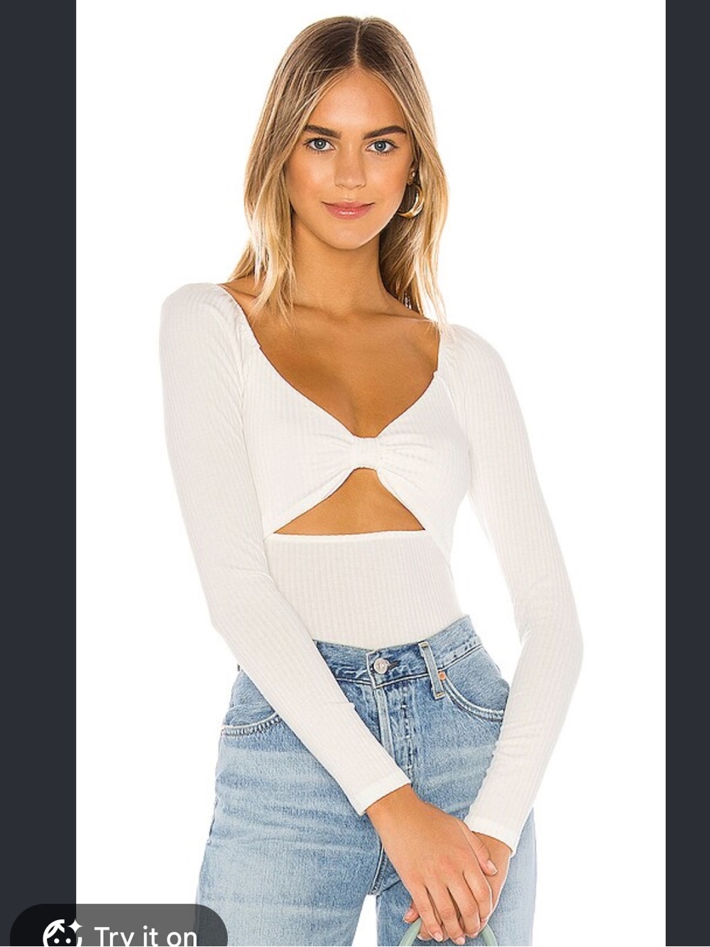 SuperDown Lila Knot Bodysuit in White XS